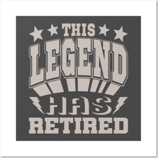 This Legend Has Retired Retirement Humor Typography Posters and Art